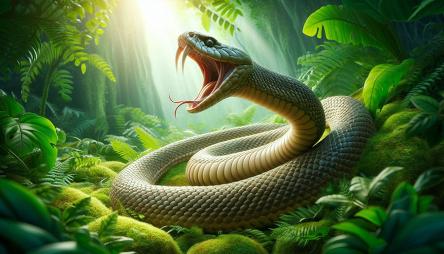 Una serpiente enfadada